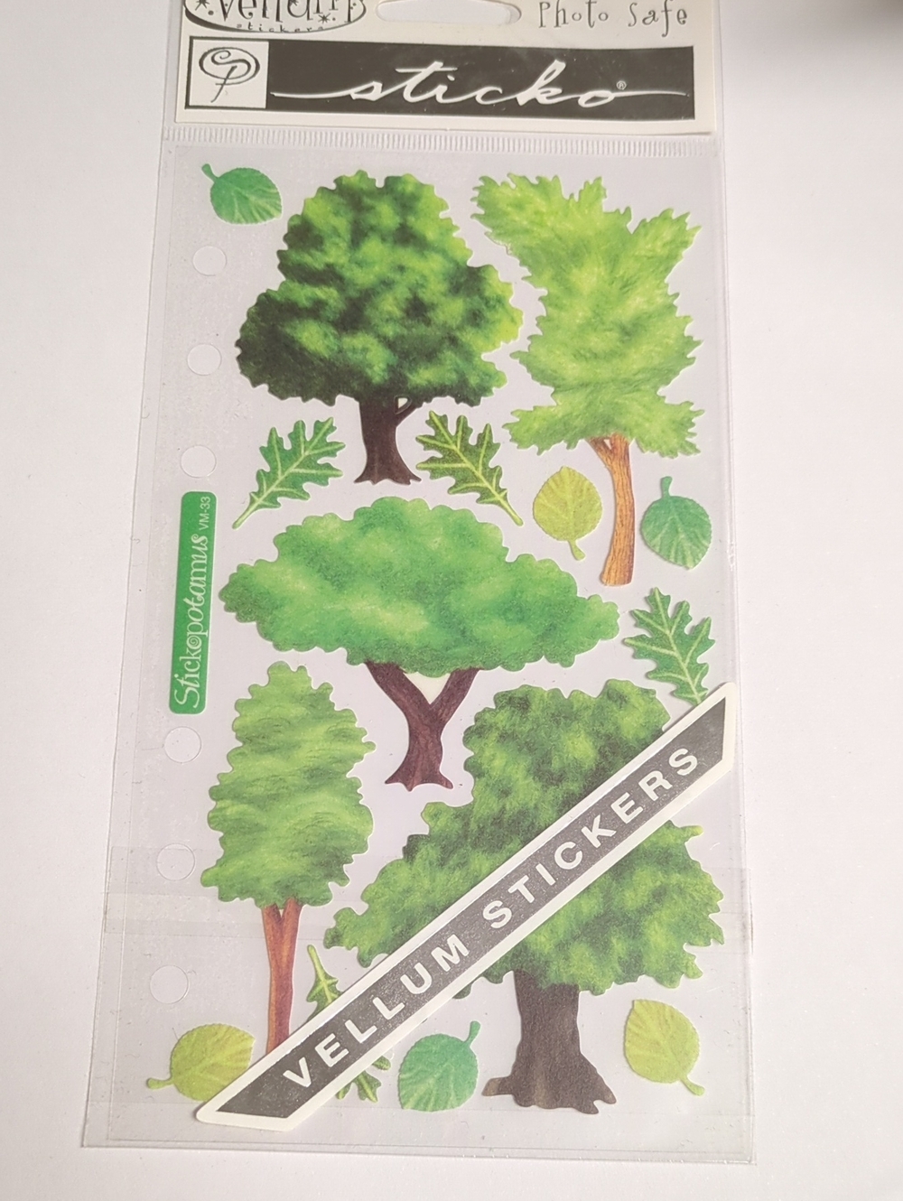 ☀️ Stickopotamus Vellum Stickers Green Tree Leaf Decorative Stickers